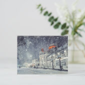 Mooie sneeuwscène briefkaart (Staand voorkant)