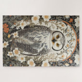 Mooie Sneeuwuil geïnspireerd door William Morris Legpuzzel (Horizontaal)