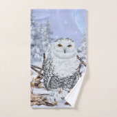 Mooie Sneeuwuil in Sneeuw Afdruk Bad Handdoek (Handdoek)