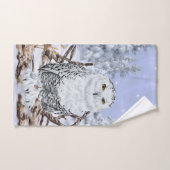 Mooie Sneeuwuil in Sneeuw Afdruk Bad Handdoek (Handdoek)