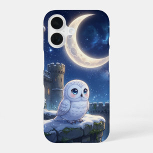 Mooie Sneeuwuil Maan Hoesje voor Telefoon iPhone 16 Hoesje