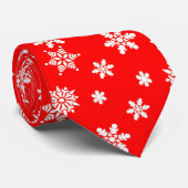 Mooie Sneeuwvlok Patroon Kerstmis Stropdas (Opgerold)