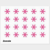 Mooie Sneeuwvlok Roze Winter Stickers (Vel)