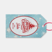 Mooie Sneeuwvlokken Kerst Cadeaulabel (Voorkant (Horizontaal))
