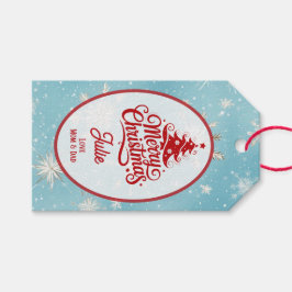 Mooie Sneeuwvlokken Kerst Cadeaulabel
