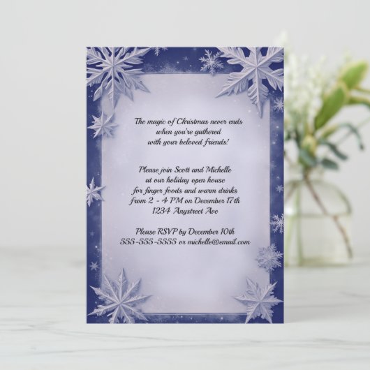 Mooie sneeuwvlokken kerstfeest kaart (Staand voorkant)