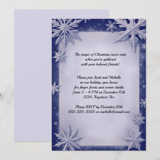 Mooie sneeuwvlokken kerstfeest kaart (Voorkant / Achterkant)