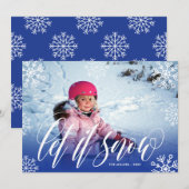 Mooie Sneeuwvlokken - Laat het Sneeuwen - Kerst Fo Feestdagenkaart (Voorkant / Achterkant)