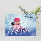 Mooie Sneeuwvlokken - Laat het Sneeuwen - Kerst Fo Feestdagenkaart (Staand voorkant)