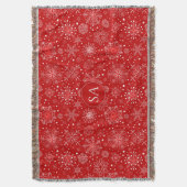 Mooie sneeuwvlokken op rode achtergrond met kerstm deken (Voorkant Verticaal)