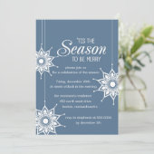 Mooie sneeuwvlokken - Uitnodiging voor feestdag (Staand voorkant)