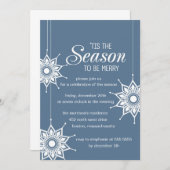 Mooie sneeuwvlokken - Uitnodiging voor feestdag (Voorkant / Achterkant)