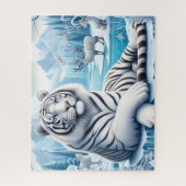 Mooie Sneeuwwitte Tijger Legpuzzel (Verticaal)