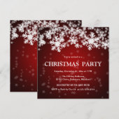 Mooie Snowflakes kerstfeest Rood Kaart (Voorkant / Achterkant)