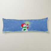 Mooie Snowman op Sky Blue Body Pillow Lichaamskussen (Achterkant)