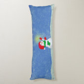 Mooie Snowman op Sky Blue Body Pillow Lichaamskussen (Achterkant (Verticaal))