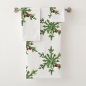 Mooie Snowy Pine Snowflake kerst Bad Handdoek (Insitu)