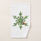 Mooie Snowy Pine Snowflake kerst Bad Handdoek (Handdoek)