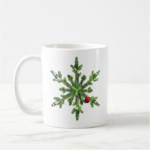 Mooie Snowy Pine Snowflake kerst Koffiemok (Links)