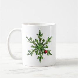 Mooie Snowy Pine Snowflake kerst Koffiemok