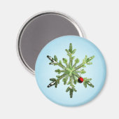 Mooie Snowy Pine Snowflake kerst Magneet (Voorkant / Achterkant)