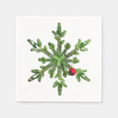 Mooie Snowy Pine Snowflake kerst Servet (Voorkant)