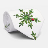 Mooie Snowy Pine Snowflake kerst Stropdas (Opgerold)