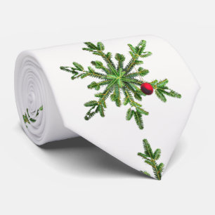 Mooie Snowy Pine Snowflake kerst Stropdas