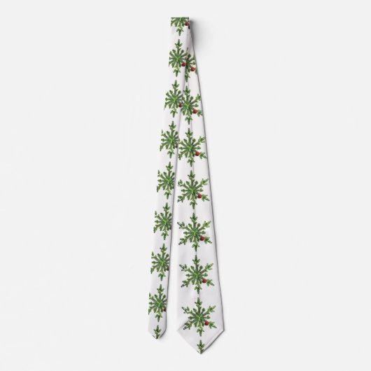 Mooie Snowy Pine Snowflake kerst Stropdas (Achterkant)