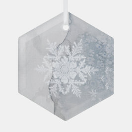 Mooie Snowy Snowflake kerst Glas Ornament