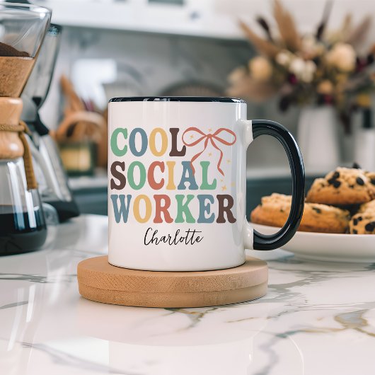 Mooie Sociale Werker Retro Coquette Douane Mok