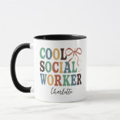 Mooie Sociale Werker Retro Coquette Douane Mok (Links)