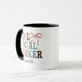 Mooie Sociale Werker Retro Coquette Douane Mok (Voorkant links)