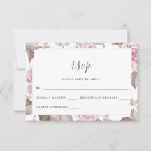 Mooie Soft Blush Rozen bruiloft RSVP