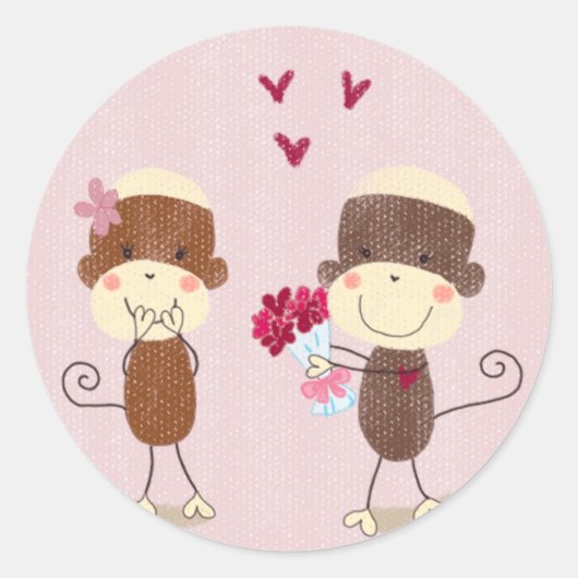 Mooie sok aap koppel Sticker (Voorkant)