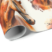 Mooie Sorrel Horse Portrait Pattern Cadeaupapier (Rol Hoek)
