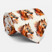 Mooie Sorrel Horse Portrait Pattern Stropdas (Opgerold)