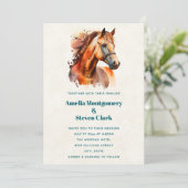 Mooie Sorrel Horse Portret bruiloft Kaart (Staand voorkant)