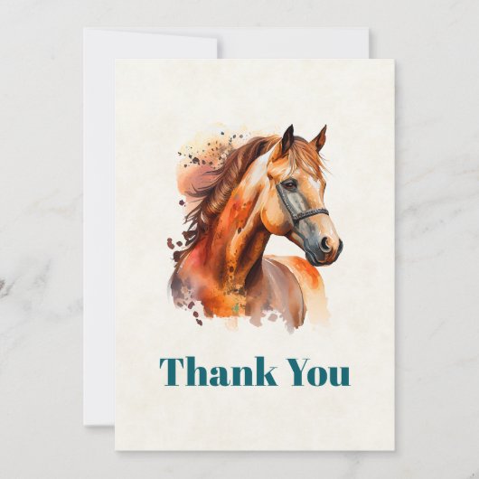 Mooie Sorrel Horse Portret Dank u Bedankkaart (Voorkant)