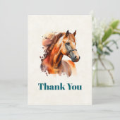 Mooie Sorrel Horse Portret Dank u Bedankkaart (Staand voorkant)