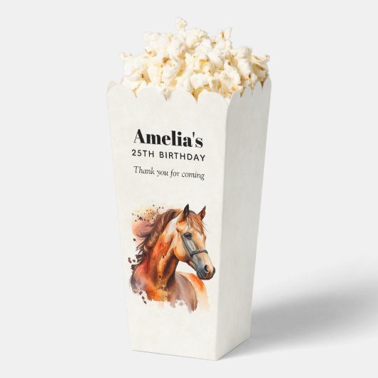 Mooie Sorrel Horse Portret Verjaardag Dank u Bedankdoosjes (Popped)