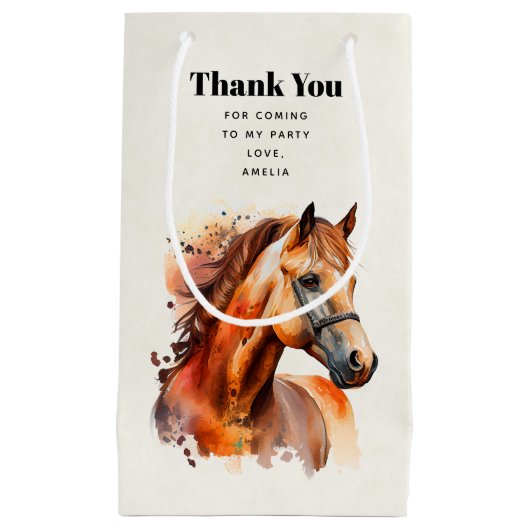 Mooie Sorrel Horse Portret Verjaardag Dank u Klein Cadeauzakje (Voorkant)