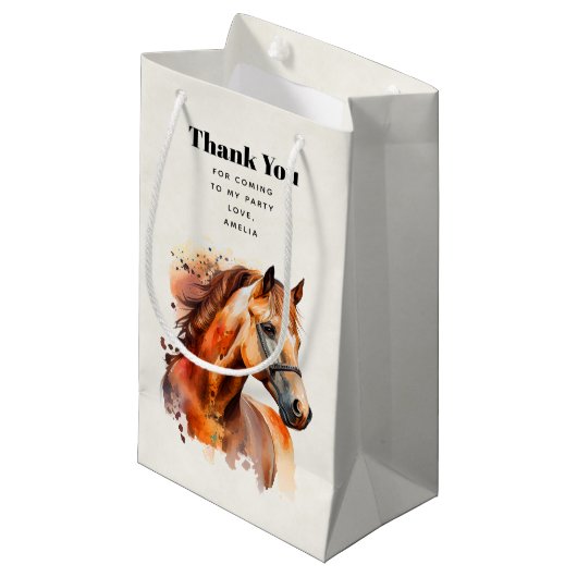 Mooie Sorrel Horse Portret Verjaardag Dank u Klein Cadeauzakje (Voorkant Gekanteld)