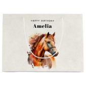 Mooie Sorrel Horse Portret Verjaardag Groot Cadeauzakje (Voorkant)