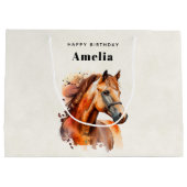 Mooie Sorrel Horse Portret Verjaardag Groot Cadeauzakje (Achterkant)