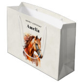 Mooie Sorrel Horse Portret Verjaardag Groot Cadeauzakje (Achterkant Gekanteld)
