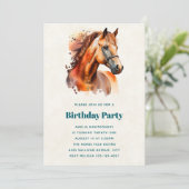 Mooie Sorrel Horse Portret Verjaardag Kaart (Staand voorkant)