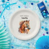 Mooie Sorrel Horse Portret Verjaardag Papieren Bordje (Feest)