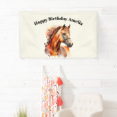 Mooie Sorrel Horse Portret Verjaardag Spandoek (Insitu)