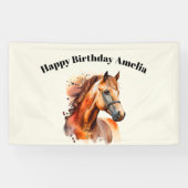 Mooie Sorrel Horse Portret Verjaardag Spandoek (Horizontaal)